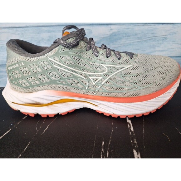 Mizuno Wave Inspire 20 XX Men\'s Gray Orange Running Shoes Sz 6.5 main image 5